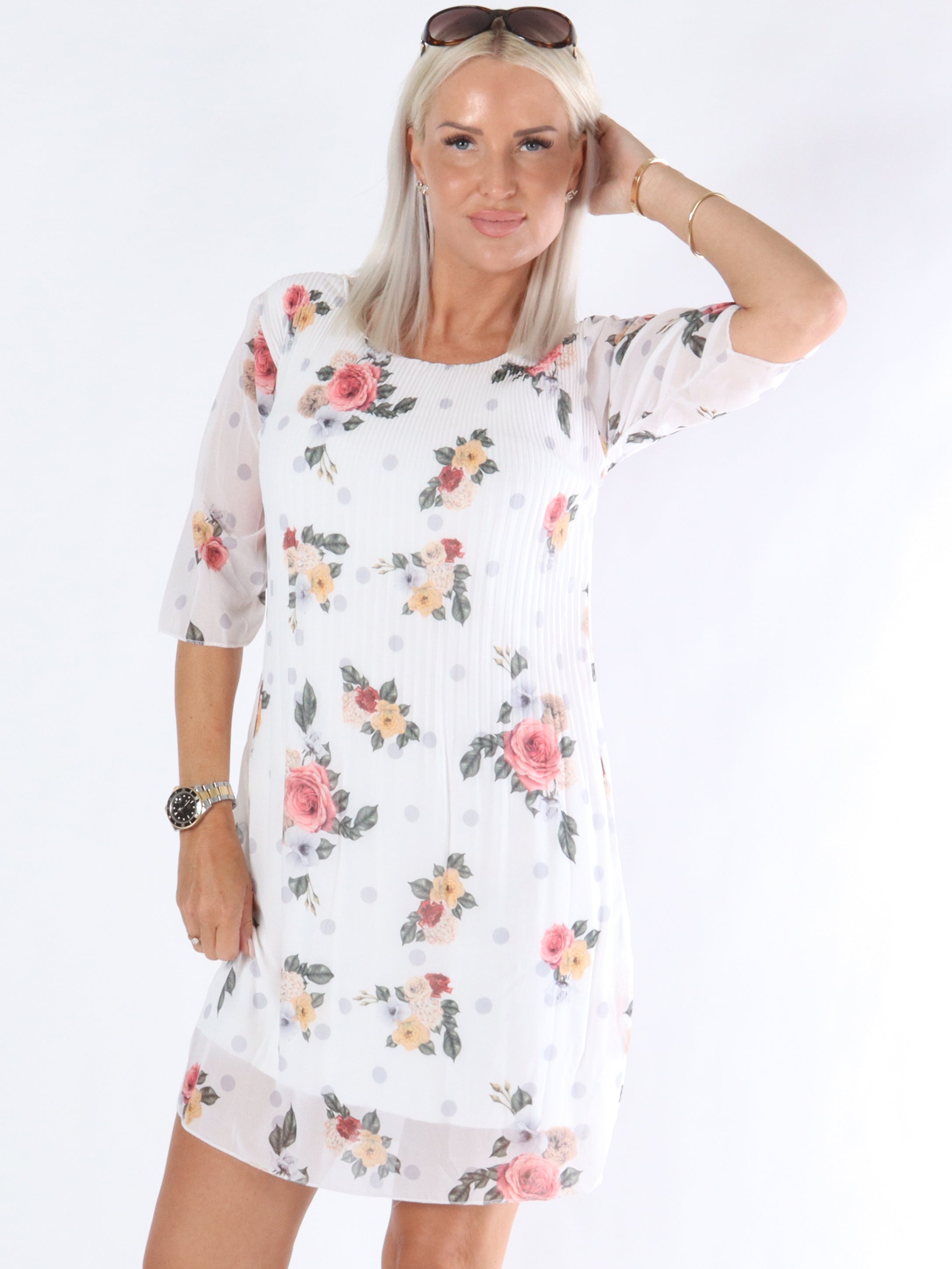 Emmy - Kjole i plisseret chiffon